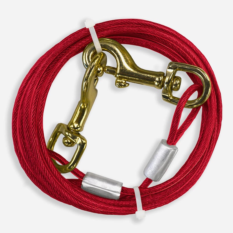 Four Paws Medium Weight Dog Tie Out Cable Red 10 feet - Image 2